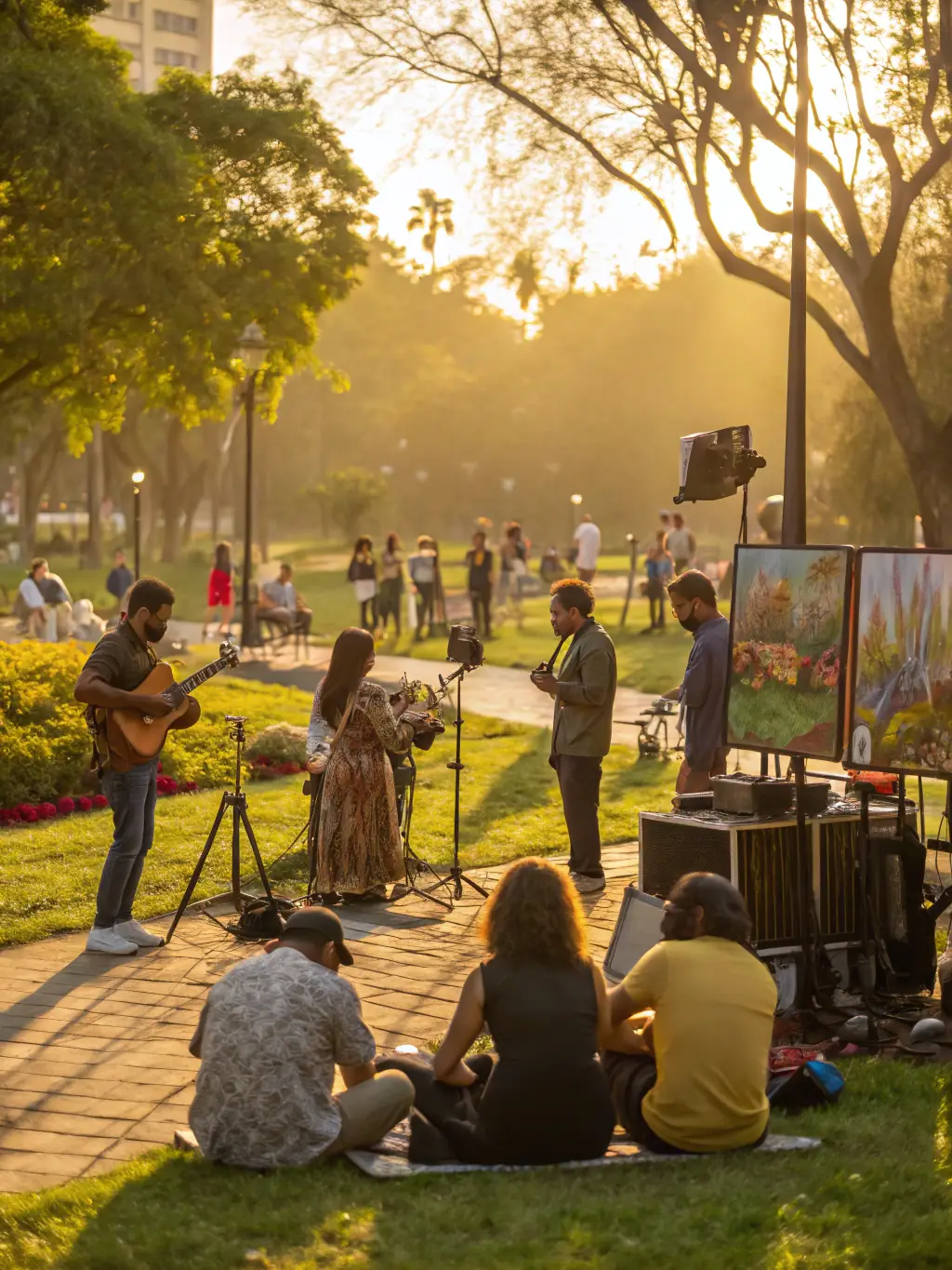 A vibrant image of a community event organized by LBP, featuring local artisans and cultural performances, highlighting the association's community engagement.